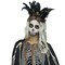 Adult Voodoo Poncho Costume Skeleton Print Torn Fabric Halloween Outfit